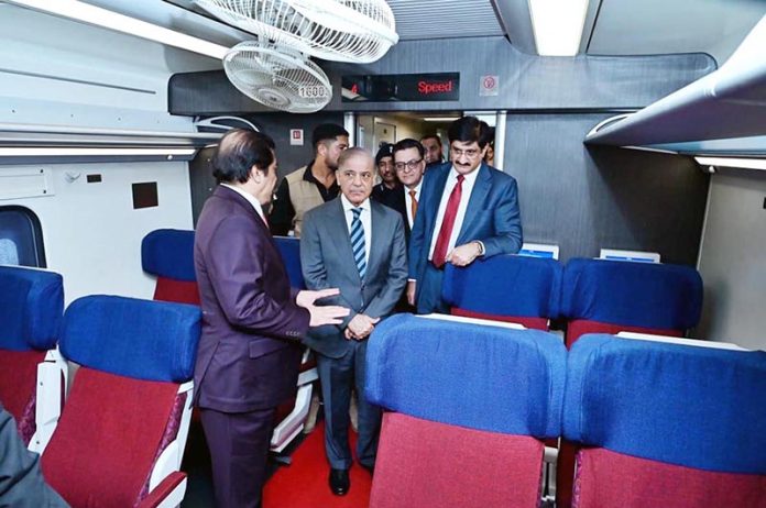 Prime Minister Muhammad Shehbaz Sharif visiting different sections of the refurbished New Shalimar Express