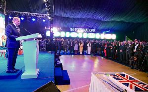 Prime Minister ,Muhammad Shehbaz Sharif addresses at a ceremony on the eve of birthday of His Majesty Charles III, the King of Britian