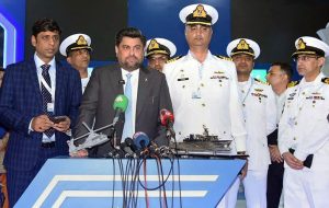 Governor Sindh Kamran Khan Tessori visiting various stalls during the second day of the Pakistan International Maritime Expo & Conference (PIMEC-2025) held at Expo Centre