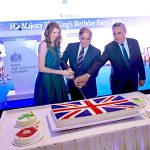 Prime Minister Muhammad Shehbaz Sharif cuts cake on the eve of birthday of His Majesty Charles III, the King of Britian
