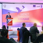 Speaker National Assembly Sardar Ayaz Sadiq addressing the participants of National Commission on Human Rights event on "Impact Through Courage ".