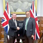 Federal Minister for Planning, Development & Special Initiatives Ahsan Iqbal meeting with UK’s Minister of State for Trade Policy Chris Bryant