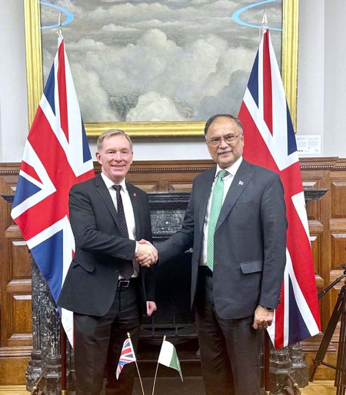 Federal Minister for Planning, Development & Special Initiatives Ahsan Iqbal meeting with UK’s Minister of State for Trade Policy Chris Bryant