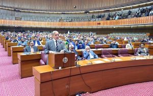 Prime Minister Muhammad Shehbaz Sharif addresses session of the National Assembly