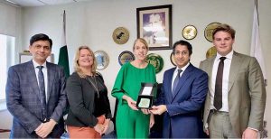 Coordinator to the Prime Minister on Commerce, H.E. Rana Ihsaan Afzal Khan, meets with the Netherlands delegation led by Ms. Henriëtte van Beynum, CEO of Beddinghouse, along with representatives from Invest International, to discuss strengthening cooperation in sustainable textiles and circular economy initiatives