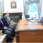 Minister for Planning & Development, Prof. Dr. Ahsan Iqbal along with Speaker Punjab Assembly Malik Ahmed Khan and Minister for EAD Ahad Khan Cheema call on Prime Minister Muhammad Shehbaz Sharif.