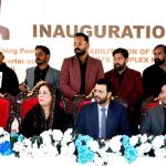 Parliamentary Secretary for Information & Broadcasting, Barrister Danyal Chaudhry at the inaugural ceremony of the new swimming pool and athletes' hostel at Liaquat Bagh Sports Complex in Rawalpindi. The ceremony was attended by Provincial