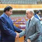 Prime Minister Muhammad Shehbaz Sharif interacts with the members of the National Assembly