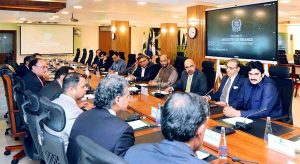 A high-level delegation of the Pakistan Pharmaceutical Manufacturers’ Association (PPMA), under the leadership of its newly elected Chairman, Dr. Tahir Azam, along with Vice Chairman Athar Nazir Sheikh, Former Chairmen Mian Asad Shuja and Mian Khalid Misbah and Executive Committee Members Aman Sheikh and Usman Shaukat, called on the Federal Minister for Finance and Revenue, Senator Muhammad Aurangzeb and his team at the Finance Division
