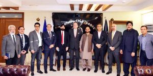 A high-level delegation of the Pakistan Pharmaceutical Manufacturers’ Association (PPMA), under the leadership of its newly elected Chairman, Dr. Tahir Azam, along with Vice Chairman Athar Nazir Sheikh, Former Chairmen Mian Asad Shuja and Mian Khalid Misbah and Executive Committee Members Aman Sheikh and Usman Shaukat, called on the Federal Minister for Finance and Revenue, Senator Muhammad Aurangzeb and his team at the Finance Division