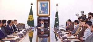 Governor of Sindh Kamran Khan Tesori is being briefed by Dr. Sajid Baloch, Director General of the National Electronic Complex of Pakistan (NECOP), regarding drone jamming guns