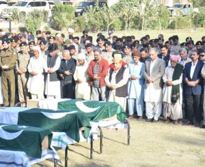 Aleem Khan attends funeral of Motorway Police martyrs