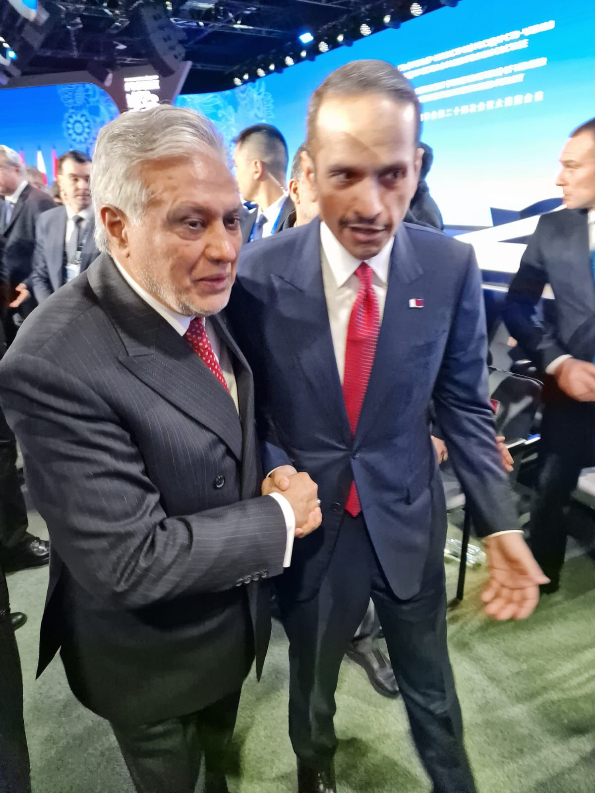 DPM Dar meets PMs of Russia, China, Uzbekistan, Qatar, Tajikistan