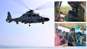 PN evacuates stranded family during HADR operations in Sri Lanka