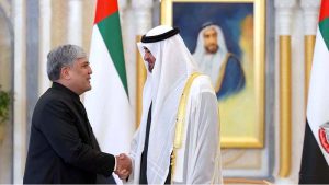 His Highness Sheikh Mohamed bin Zayed Al Nahyan, President of the UAE received the credentials of H.E. Shafqat Ali Khan, Ambassador of the Islamic Republic of Pakistan during a ceremony held in Qasr Al Watan.