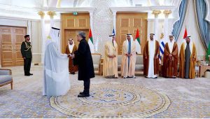 His Highness Sheikh Mohamed bin Zayed Al Nahyan, President of the UAE received the credentials of H.E. Shafqat Ali Khan, Ambassador of the Islamic Republic of Pakistan during a ceremony held in Qasr Al Watan.