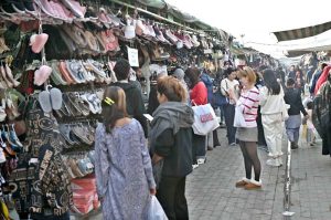 A vendor displaying fish to attract the customers at H-9 Weekly Bazaar in Federal Capital.