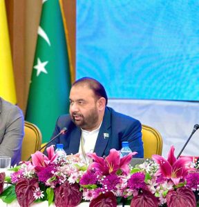 Federal Minister for National Heritage and Culture Division Aurangzeb Khan Khichi addressing the 43rd Fajr Film Festival being held in Shiraz.