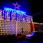 Fatima Hospital illuminated with decorative lights to celebrate Christmas.