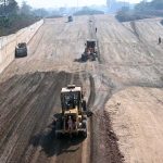 Machinery being used in construction work of 10th Avenue during development work in Federal Capital