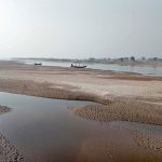 Reduced rainfall and winter frost in the mountains have caused the River Chenab’s water level to fall to its lowest mark.