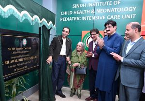 Chairman Pakistan People’s Party Bilawal Bhutto Zardari along with Chief Minister Sindh Syed Murad Ali Shah inaugurating the Sindh Institute of Child Health and Neonatology Pediatric Intensive Care Unit at Children's Hospital.
