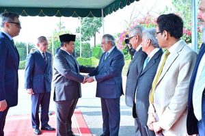 Prime Minister Muhammad Shehbaz Sharif introduces his cabinet members to the president of Indonesia H.E. Prabowo Subianto.
