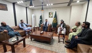 Acting Chairman Senate, Syedaal Khan, in a meeting with eminent personalities from various walks of life at Parliament House.