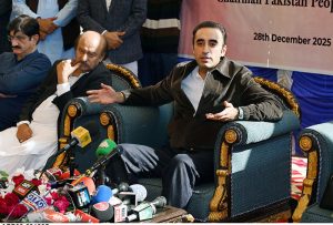 Chairman Pakistan People’s Party Bilawal Bhutto Zardari addressing a press conference after inaugurating the Sindh Institute of Child Health and Neonatology Pediatric Intensive Care Unit at Children's Hospital.