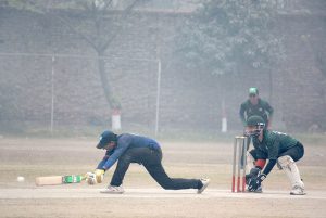 Players of Quetta and Attock Blind Cricket teams are in action during final match of 16th edition of PBCCT-20 Blind Cricket Trophy 2025 at Bohranwali Ground.