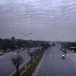 A view of thick clouds hovering over the Federal Capital sky as rain is expected after a long dry winter.