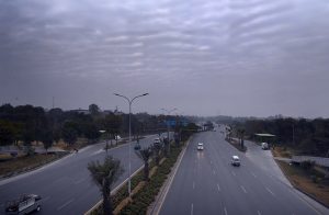 A view of thick clouds hovering over the Federal Capital sky as rain is expected after a long dry winter.
