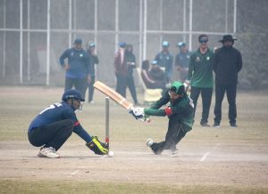 Players of Quetta and Attock Blind Cricket teams are in action during final match of 16th edition of PBCCT-20 Blind Cricket Trophy 2025 at Bohranwali Ground.