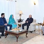 President Asif Ali Zardari visit the residence of MNA, Samina Khalid Ghurki. Governor Punjab, Sardar Saleem Haider Khan also present