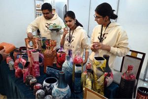 Visitors exploring stalls at IWCCI and APJCCI’s 7th Islamabad Expo 2025, celebrating innovation, business growth, and cultural exchange at the Pak-China Friendship Centre