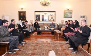 President Asif Ali Zardari, First Lady Bibi Aseefa Bhutto Zardari, Chairman Pakistan People’s Party Bilawal Bhutto Zardari and a PML-N delegation offering fateha at on the death anniversary of Shaheed Mohtarma Benazir Bhutto at Naudero House.