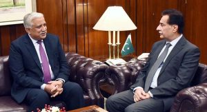 Chairman Water and Power Development Authority (WAPDA) Lt. Gen. (R) Muhammad Saeed called on Speaker National Assembly Sardar Ayaz Sadiq at Parliament House.