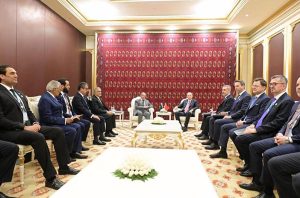 Prime Minister Muhammad Shehbaz Sharif meets the President of Turkiye H.E. Recep Tayyip Erdogan on the sidelines of the International Forum on Peace and Trust.