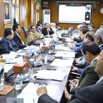 Chairperson Senate Standing Committee on Planning, Development and Special Initiatives, Senator Qurat-Ul-Ain Marri, chairs a meeting of the Senate body at Sindh Secretariat.