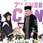Chairman Pakistan Peoples Party Bilawal Bhutto Zardari awarding degrees among the position holders during 7th convocation of Shaheed Mohtarma Benazir Bhutto Medical University.