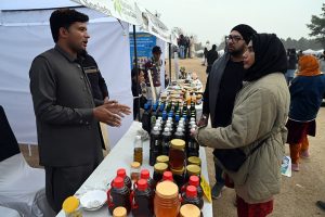 Visitors visits different stalls during the “7th National Olive Festival,” strengthening Pakistan–Italy cooperation at F-9 Park.