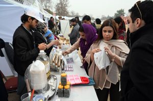 Visitors visits different stalls during the “7th National Olive Festival,” strengthening Pakistan–Italy cooperation at F-9 Park.