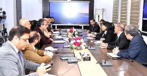 Federal Minister for Power, Sardar Awais Ahmed Khan Leghari, in a meeting with Ms. Leah Gutierrez, Director General, Central and West Asia Department of ADB.