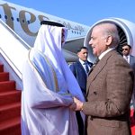 Prime Minister Muhammad Shehbaz Sharif welcomes President of UAE, Mohamed bin Zayed al-Nahyan upon his arrival at Noor Khan Base.