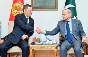 Prime Minister Muhammad Shehbaz Sharif meets the President of Kyrgyzstan H.E. Sadyr Nurgojo uulu Japarov.