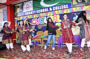 Students performing tableau during Sindhi culture day at County school & Collage.