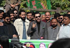 Parliamentary Secretary for Information and Broadcasting, Barrister Danyal Chaudhry leads a rally in support of the Pakistan Army in the Gulraiz Scheme-III area of the twin cities