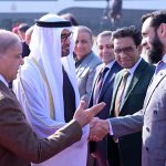Prime Minister Muhammad Shehbaz Sharif introduces members of the Federal Cabinet to the President of UAE, Mohamed bin Zayed al-Nahyan at Noor Khan Base.