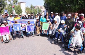 Various differently-abled persons participated in an awareness walk on Court Road on the occasion of International Day of Persons with Disabilities