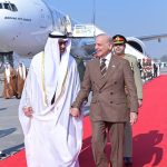 Prime Minister Muhammad Shehbaz Sharif welcomes President of UAE, Mohamed bin Zayed al-Nahyan upon his arrival at Noor Khan Base.